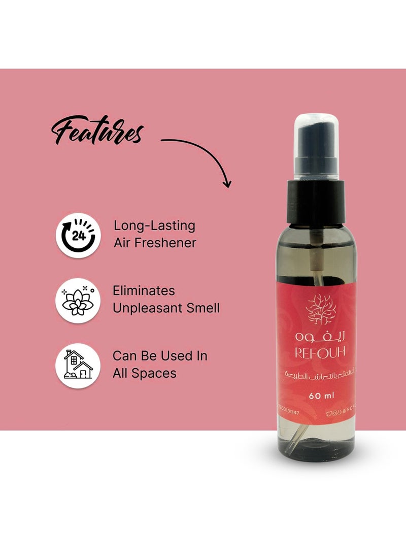 Premium Long-Lasting Air Freshener Spray For Home Office And Car - 60ml - Eliminates Unpleasant Odors - Aromatic Essential Oil Blend - Aerosol-Free - Image 3