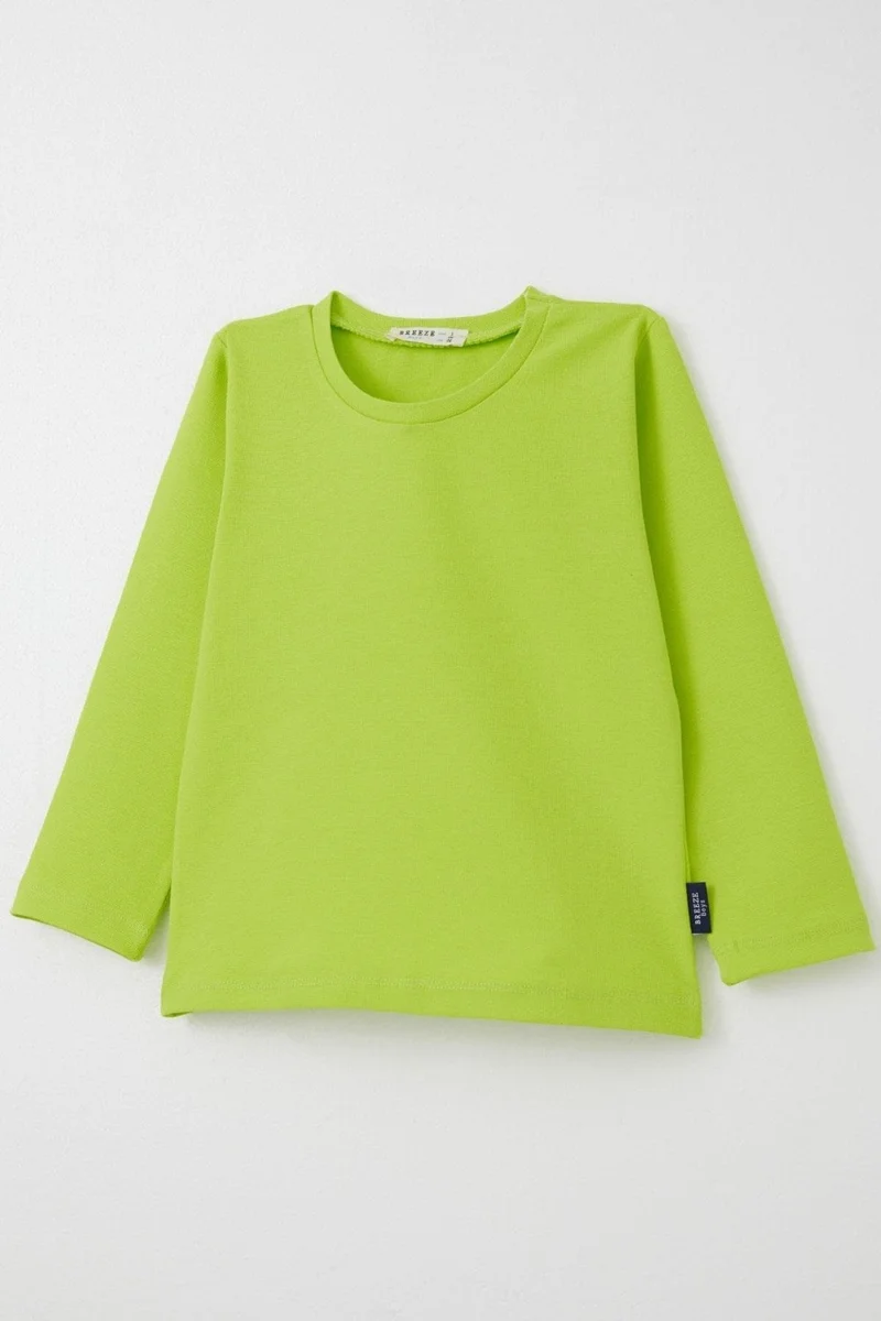 Breeze Baby Boy Long Sleeve T-Shirt Basic 9 Months-3 Years, Neon Green