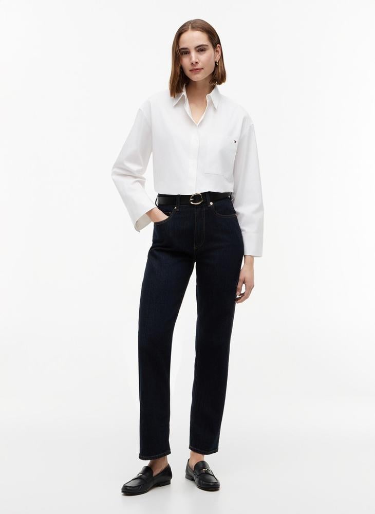 TOMMY HILFIGER Oversized Fit Flag Embroidery Poplin Shirt - Image 4