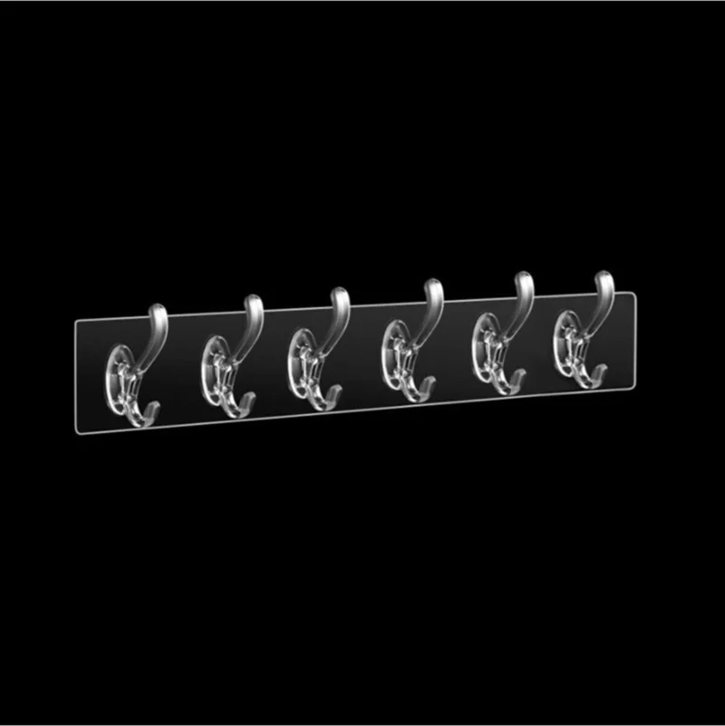باركوفيكس 6-Piece Adhesive Transparent Wall Hanger Bathroom Kitchen Organizer Hanger Practical Hook Hanger