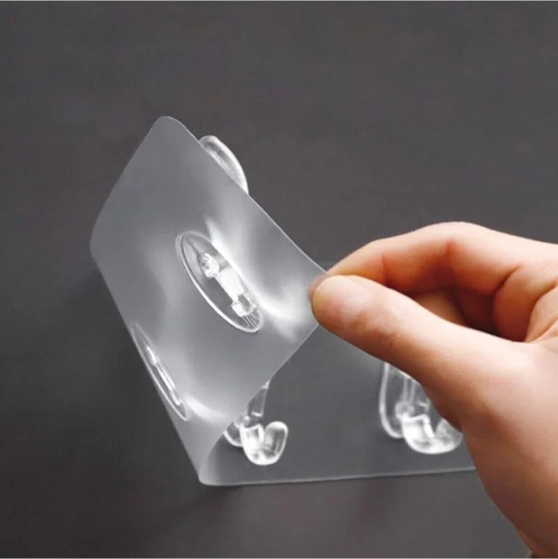 باركوفيكس 6-Piece Adhesive Transparent Wall Hanger Bathroom Kitchen Organizer Hanger Practical Hook Hanger