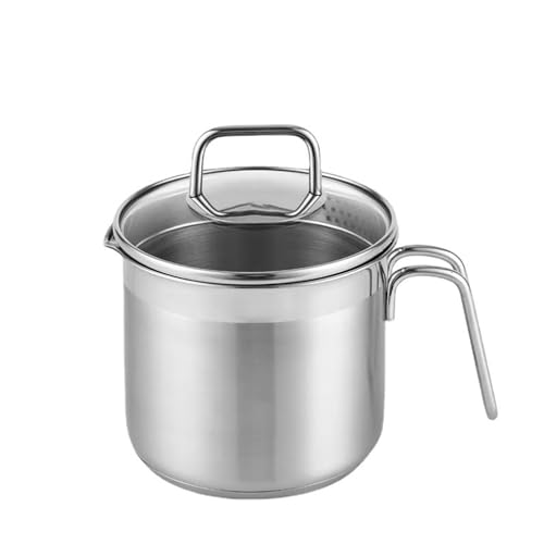 DCIGNA Stainless Steel Saucepan With Glass Lid, Sauce Pan, 2.5 Quart Cooking Pot, Perfect For Boiling Milk, Sauce, Gravies, Pasta, Noodles - Image 1