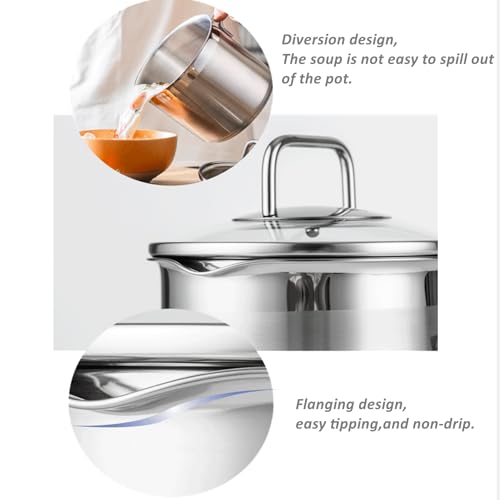 DCIGNA Stainless Steel Saucepan With Glass Lid, Sauce Pan, 2.5 Quart Cooking Pot, Perfect For Boiling Milk, Sauce, Gravies, Pasta, Noodles - Image 3