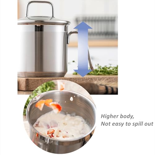 DCIGNA Stainless Steel Saucepan With Glass Lid, Sauce Pan, 2.5 Quart Cooking Pot, Perfect For Boiling Milk, Sauce, Gravies, Pasta, Noodles - Image 2