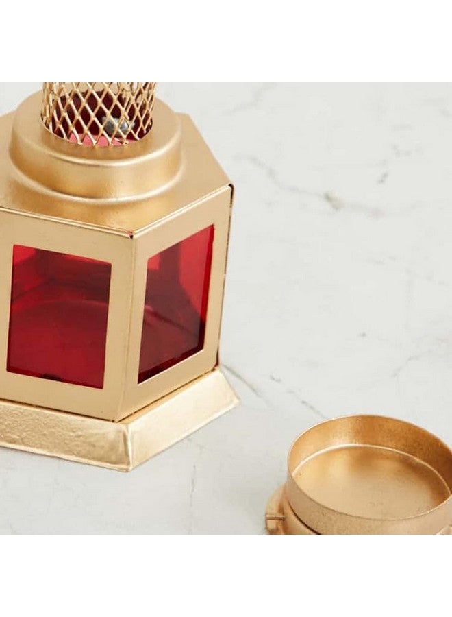 AURA DECOR Auradecor Moroccan Lantern, Tealight Candle Holder with Tealight Candle for Home Decor Home Decor and Gift, Diwali, Festival, Indoor & Outdoor Use (Red, Pack of 2) - Image 2