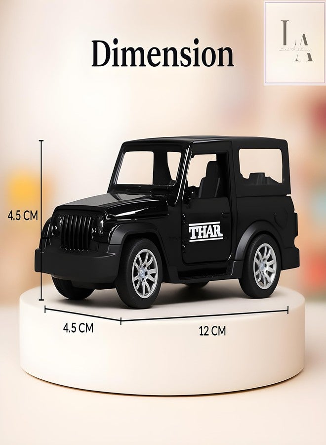 Lord Ambitious 1:36 Thar Toy Car Metal Body Openable Doors, Bonnet & Boot Pull-Back Action for Kids Diecast Model with Light Music Multi Colour - Image 2