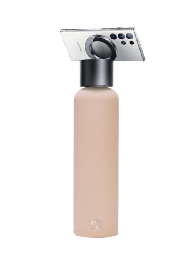 Sports Origin 24oz 750ml Multifunction Portable Water Bottle Tripod Water bottle | Magnet Top Magnetic Lid Water Bottle | Phone Holder | Stainless Steel Hydration Bottle with Integrated MagSafe Phone Mount | 12Hrs Hot/24Hrs Cold | BPA-Free | Works with All Devices Android & iOS | Free Magnetic Booster Ring | Pearl Cream - Image 3