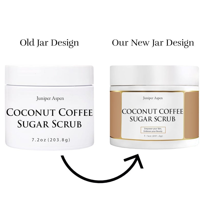 JUNIPER ASPEN Coconut Coffee Sugar Body Scrub Exfoliating Sugar Scrub that Foams to Moisturize and Exfoliate the Body Hands and Feet Exfoliating Body Scrub for the Bath or Shower with Oatmeal Extract for Skin - Image 4