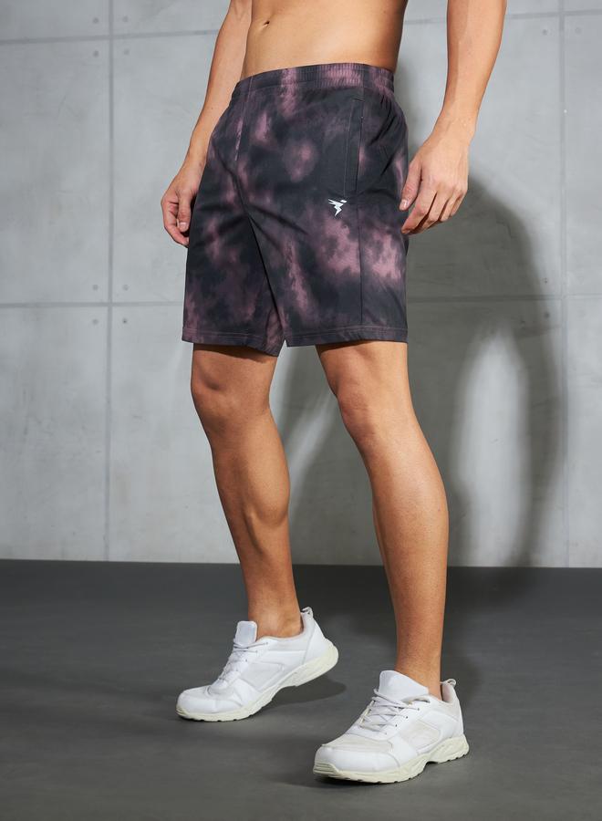 Technosport Solid 2-Way Stretch Tie-Dye Print Shorts - Image 2