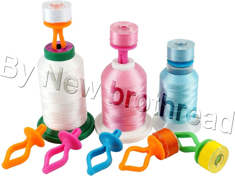 New brothread 60 Thread Spool Holder + 20 Bobbin Holders + 20 Bobbin Clips - Prevents Thread Ends From Unwinding - For Sewing Machine Thread & Embroidery Spool - Image 5