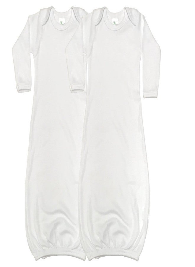 Laughing Giraffe Baby Long Sleeve Sleeper Gowns (Set of 2 -LG3800) White 0-3 months - Image 1