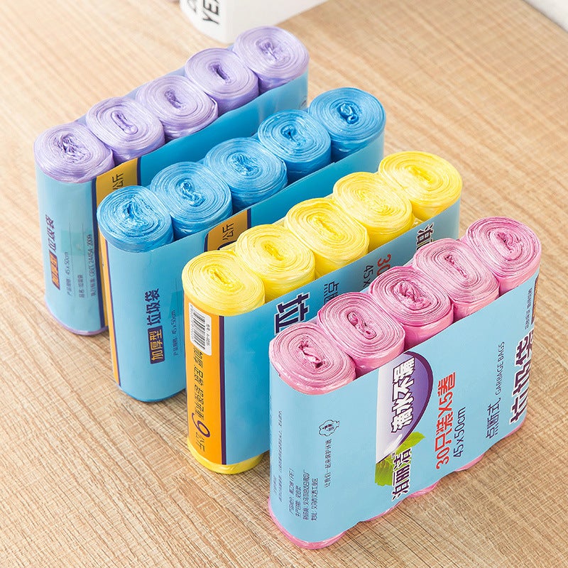 [Thick Flat Mouth Garbage Bag] Large Quantity Household Disposable Satchel Plastic Bag Kitchen Large Garbage Bag - Image 4