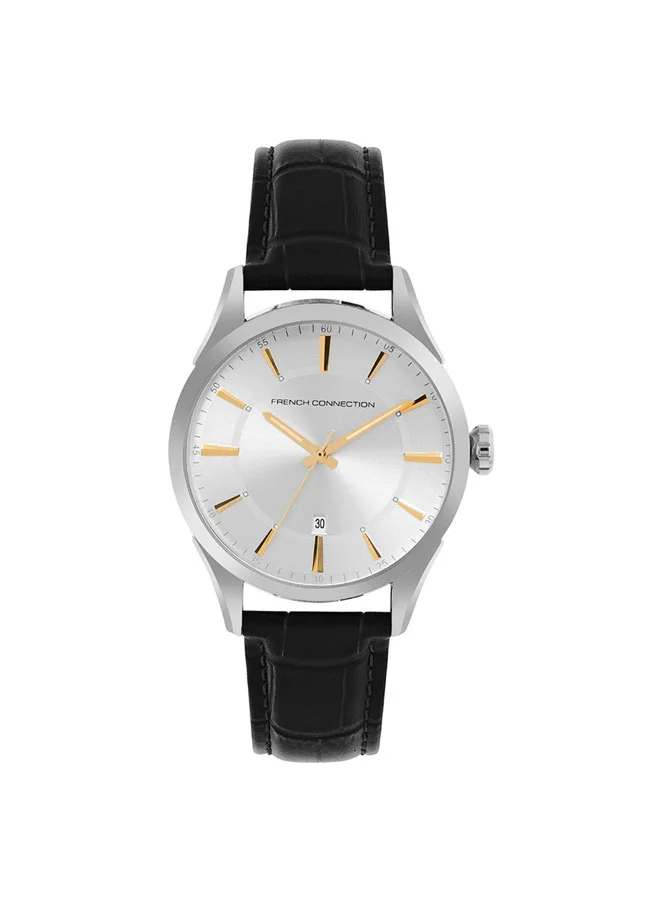 French Connection 41mm Men's Quartz Watch with Silver Dial