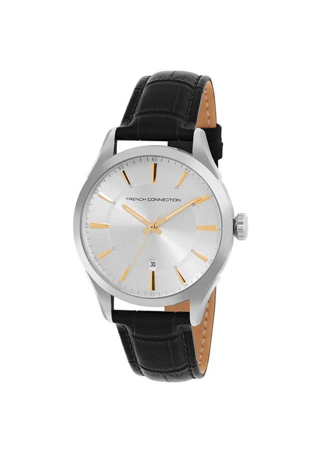French Connection 41mm Men's Quartz Watch with Silver Dial