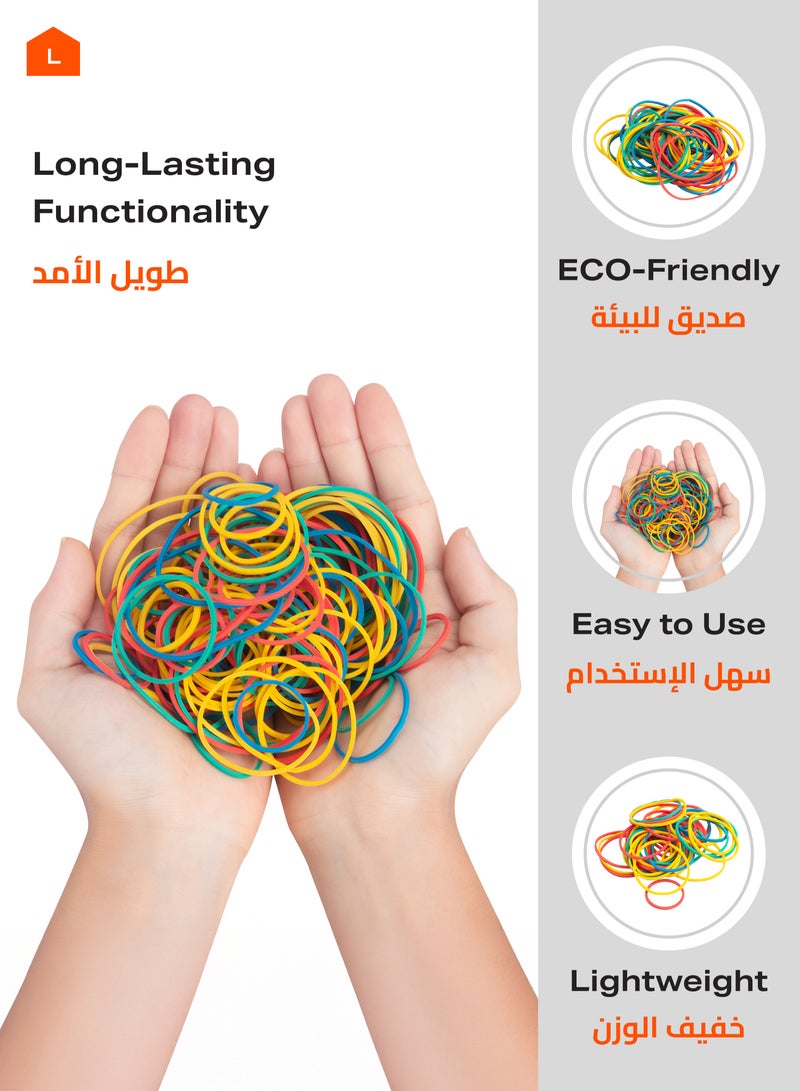 لوازم مجموعة أربطة مطاطية ملونة (25-38-50 ملم)  | أربطة مطاطية متينة قابلة للتمدد للأغراض العامة للمنزل والمكتب والمدرسة ومستلزمات القرطاسية - Image 3