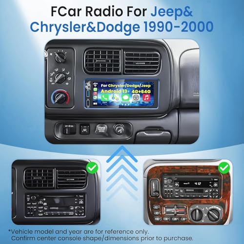 Adapter-Universe 4G64G Android 13 Car Radio for Dodge Chrysler Jeep 19902000 62Touch Screen Stereo with Wireless CarPlay Android Auto GPS Navigation Bluetooth52 - Image 3
