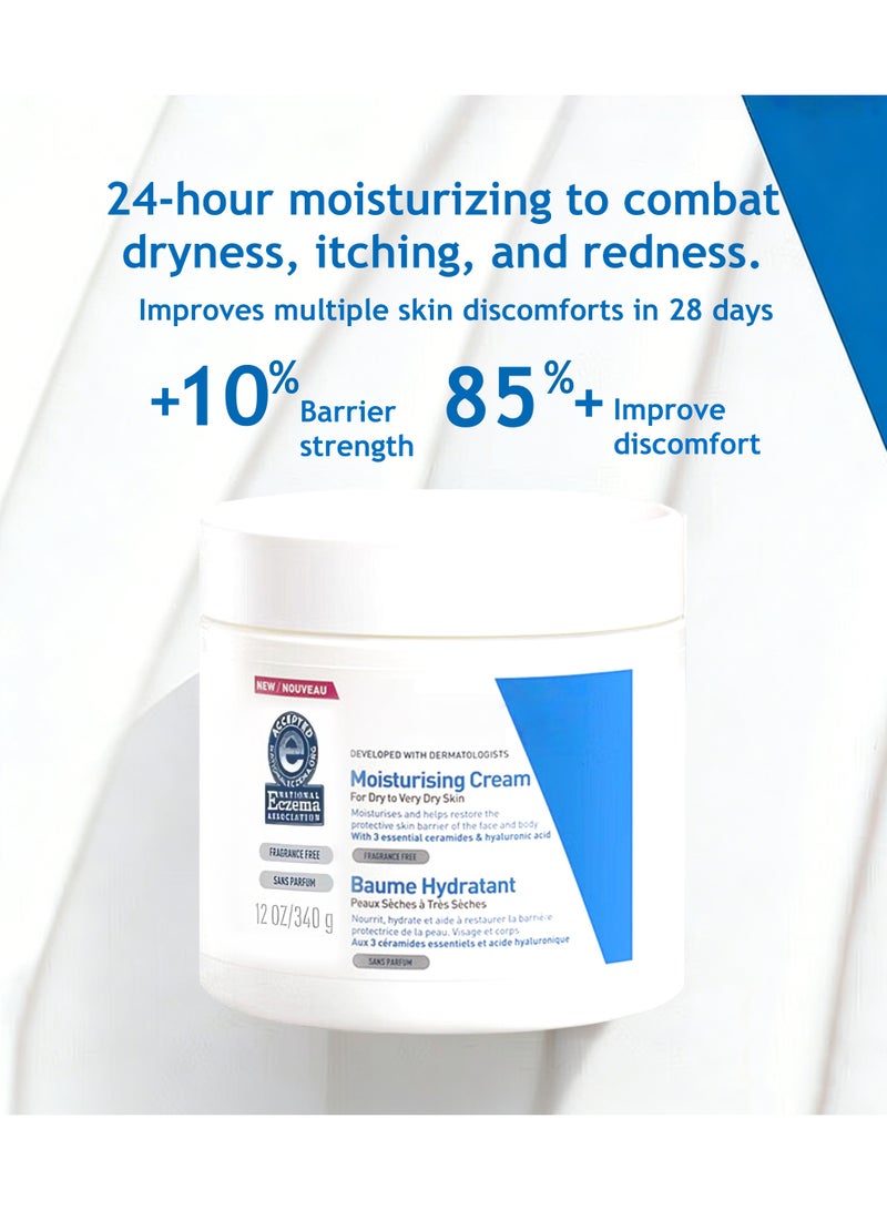 340g Dry Skin Moisturizing Cream - Hyaluronic Acid | Boosts Skin Hydration Level