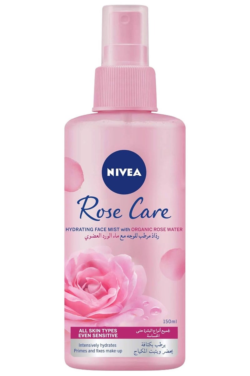 نيفيا بخاخ مرطب للوجه، برائحة الورد مع ماء الورد العضوي، لجميع أنواع البشرة، 150 مل - Image 1