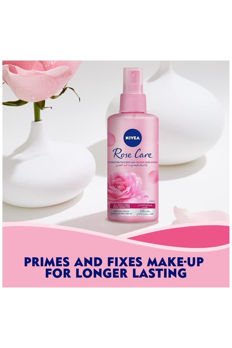 نيفيا بخاخ مرطب للوجه، برائحة الورد مع ماء الورد العضوي، لجميع أنواع البشرة، 150 مل - Image 3