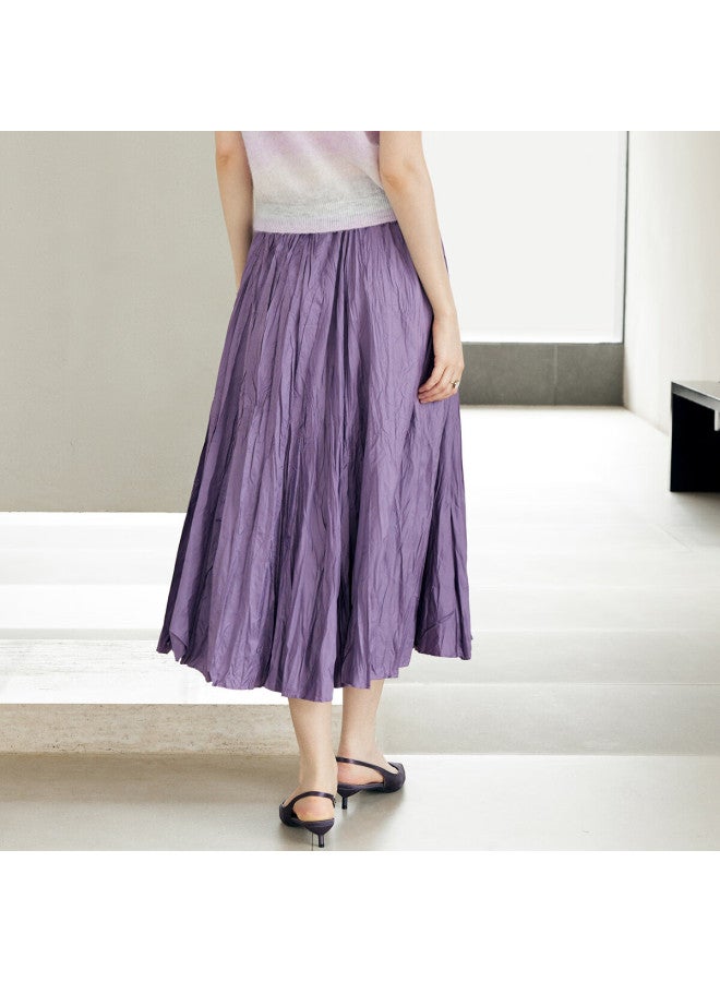 Yanyee Minimalist Elegant Long A-line Skirt For Women Autumn Textured Gray Xxl/44 - Image 3
