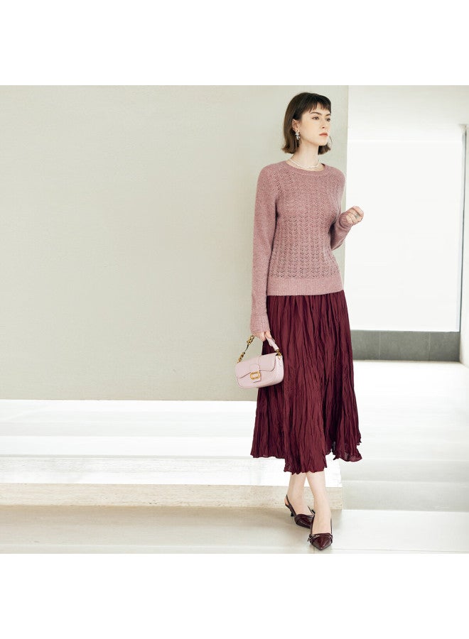 Yanyee Minimalist Elegant Long A-line Skirt For Women Autumn Textured Gray Xxl/44 - Image 2