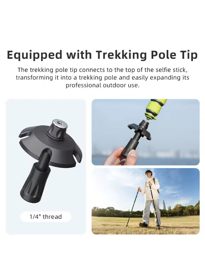 aMagisn Metal Motorcycle Selfie Stick Telescopic Pole, 1.1m Adjustable Length with 1/4" Thread Mount, Action Camera Accessory for GoPro DJI Insta360 X5 X4 Air - Image 2
