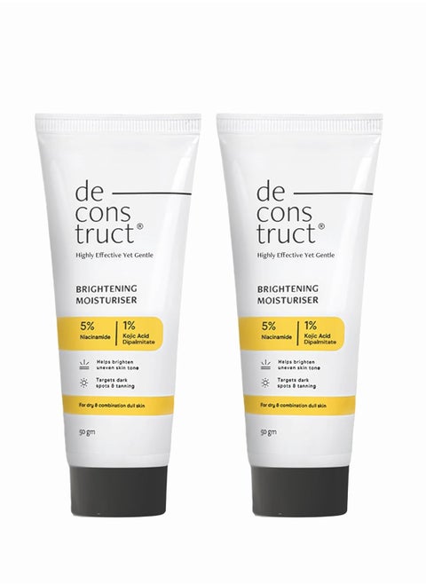 Deconstruct Brightening Face Cream | 5% Niacinamide + 1% Kojic Acid + 5%VitaminC + VitaminE | For Dark Spots and Uneven Skin Tone | 50 gm each | Pack of 2