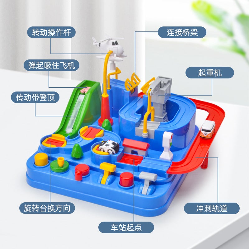 Children'S Boys' Track Car Challenge Parking Lot Small Train Girls' Toy Gift Set Educational Mini - Image 4