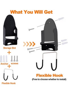 Garlo Lroning Board Hanger Wall Mount, Electric Iron Holder Laundry Room Iron and Ironing Board Storage Organizer Shelf with Removable Hooks for Household Bathroom Cabinet  - Image 2
