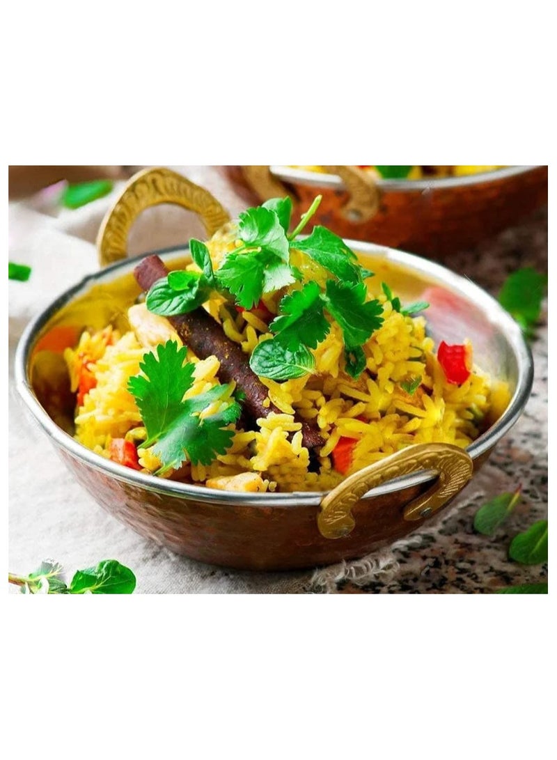 Royal Hammered Copper Kadhai Pan 3 Pieces Sizes  20 cm 18 cm 16 cm - Image 2