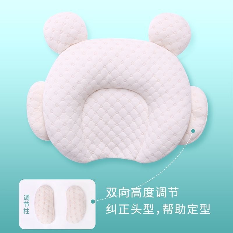 Newborn Baby Latex Styling Pillow 0-1 Years Old Baby Auxiliary Styling Correction Partial Head Baby Pillow Color Cotton Pillowcase - Image 3