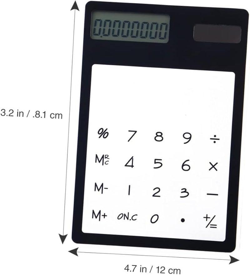 Solar Powered Calculator with Transparent Touch Panel Compact Lightweight Black for Office and Students - Image 4