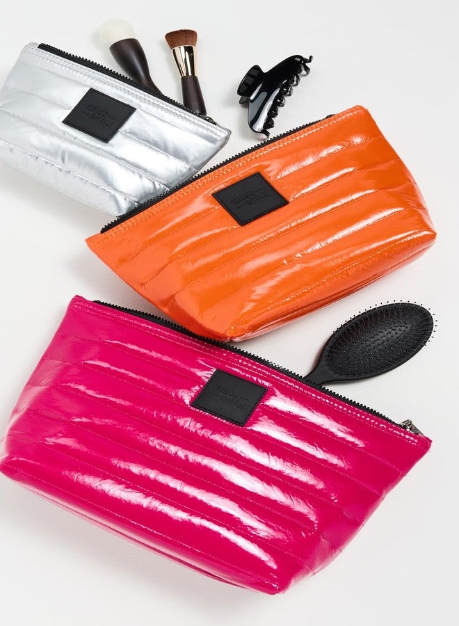 Think Royln Women's Travel Trio Pouches, Fuchsia/Orange/Silver, One Size - Image 4