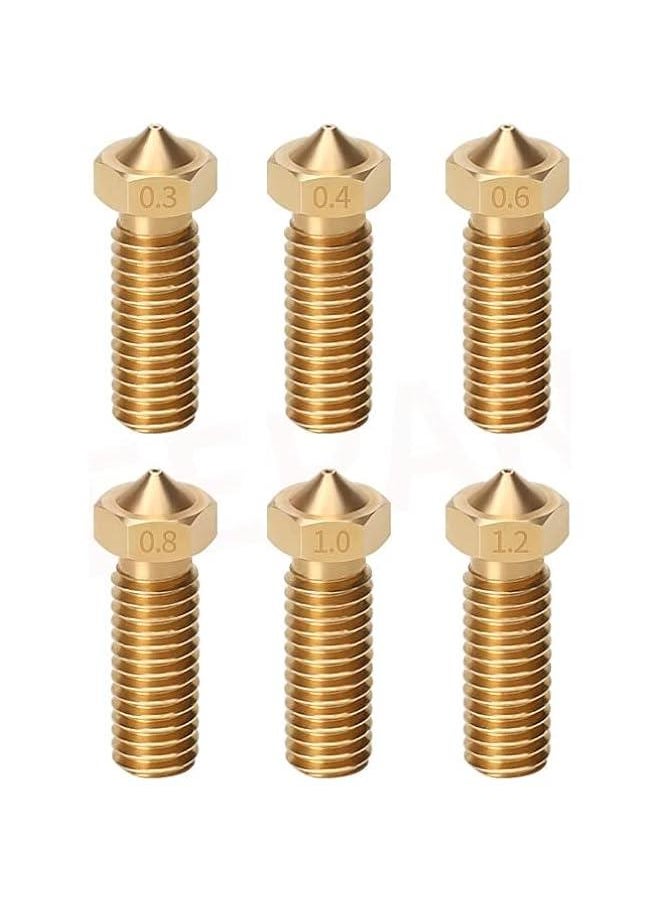 Generic 10Pcs for E3D Volcano Nozzle Stainless Steel Brass Nozzles for E3D V6 Volcano Hotend M6 Extruder 1.75 3mm PLA Suitable (Color : Brass 1.75mm, Size : 0.4mm)  - Image 5
