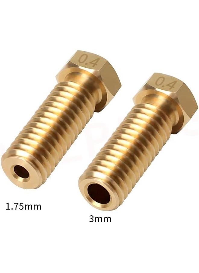 Generic 10Pcs for E3D Volcano Nozzle Stainless Steel Brass Nozzles for E3D V6 Volcano Hotend M6 Extruder 1.75 3mm PLA Suitable (Color : Brass 1.75mm, Size : 0.4mm)  - Image 4