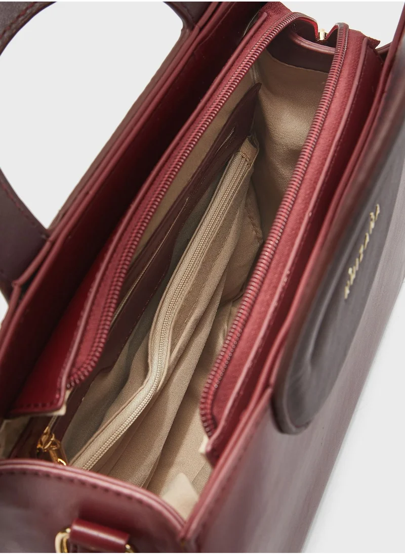 Khizana Circle Handle Satchel Handbag
