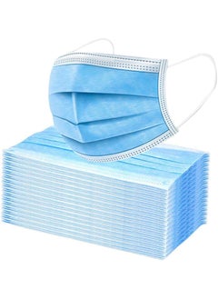 50-Piece Disposable Medical 3-Layer High Quality Earloop Face Masks Set - Blue