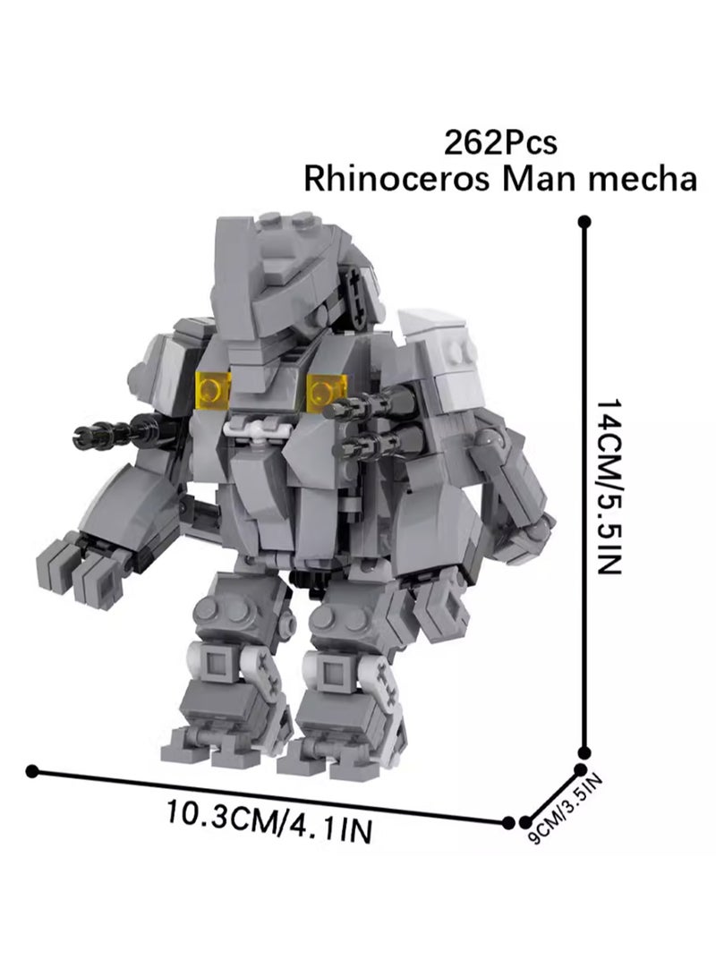 Children's Self-assembly Small Particle Toy Building Blocks Rhino Mecha Model Hand-made Creative Plug-in Toys - Image 2