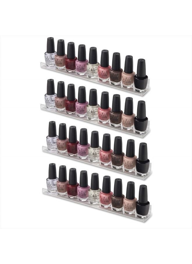 BY ALEGORY Acrylic Makeup Wall Organizing Shelves Nail Polish, Eyelashes, Foundations Cosmetics | 12 inch shelf (Pack of 4) Hardware Incl'd  - Image 1