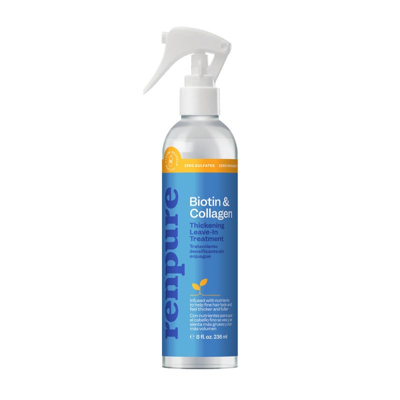 Renpure Biotin  Collagen LeaveIn Conditioner Treatment  For Fuller Thicker Looking Hair That Shines  For Fine Thin or Limp Hair  Vitamin B7 Biotin Collagen  8 Fl Oz