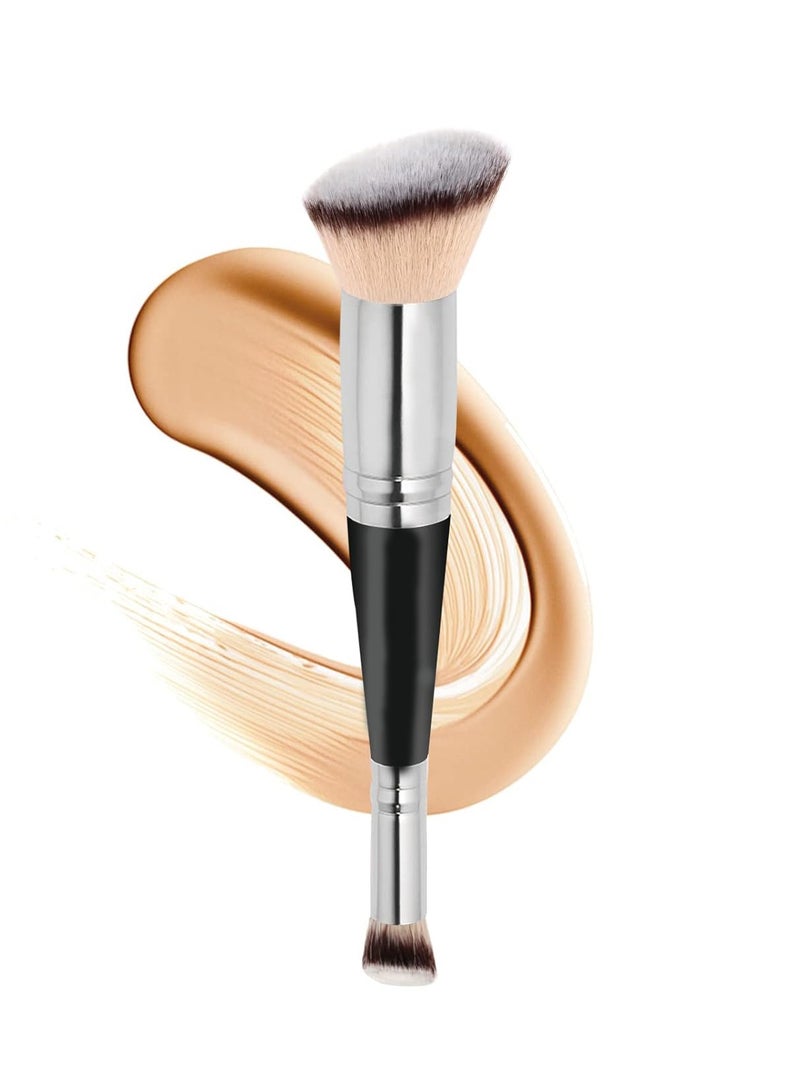 Goolsky Makeup Brushes Makeup BrushDual-ended Angled Foundation Brush Concealer Brush Perfect for Any Look Premium Luxe Hair Rounded Taperd Flawless Brush Ideal for Liquid, Cream, Powder,Blending.  - Image 1