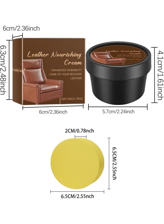 Leather Balm, Leather Scratch Repair - 50g Leather Sofa Scratch Repair | Leather Moisturizing Cream Polish Cream for Furniture, Sofas, Car Seats, Shoes, Handbag - Image 4