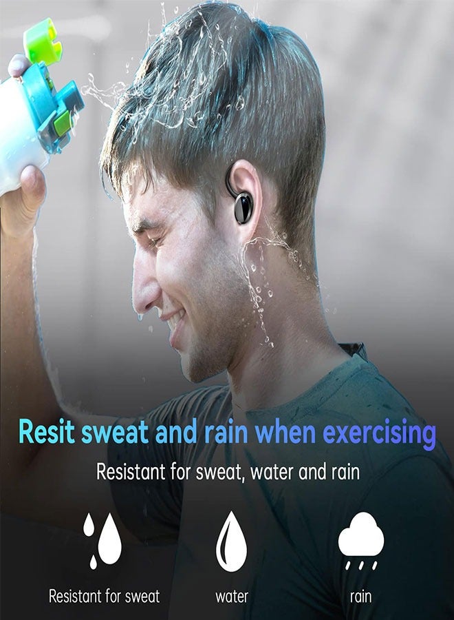 آيجو 2024 سماعات رأس لاسلكية جديدة تعمل باللمس للتحكم في وضع اللمس، مدة تشغيل 48 ساعة وصوت ستيريو هاي فاي مع ميكروفون، شاشة LED لعرض مستوى الصوت، سماعات رأس فوق الأذن مقاومة للماء - أبيض - Image 2