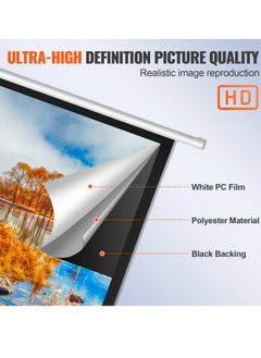 FlashHawk 120 Inch 4:3  Wall Mount Electric Projector Screen - Motorized Projection Curtain with Remote Control For Business/School/Office/Meeting  - Image 3