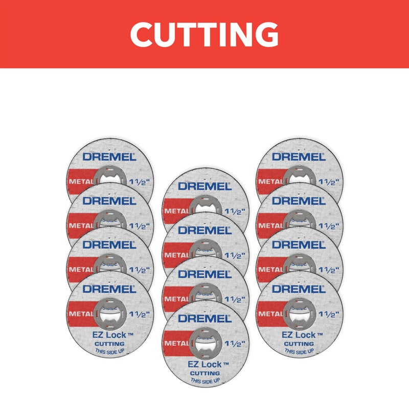 Dremel EZ456B 1 1/2-Inch EZ Lock Rotary Tool Cut-Off Wheels- Rotary Tool Cutting Accessories, Perfect for Slicing Sheet Metal and Copper Pipe, 12 Pieces - Image 2