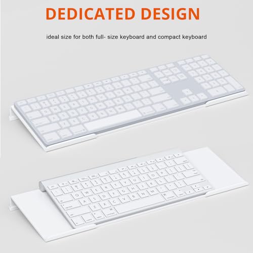 Richboom Acrylic Tilted Computer Keyboard Holder for Easy Ergonomic Typing, Keyboard Stand for Office Desk, Home, School, White - Image 2