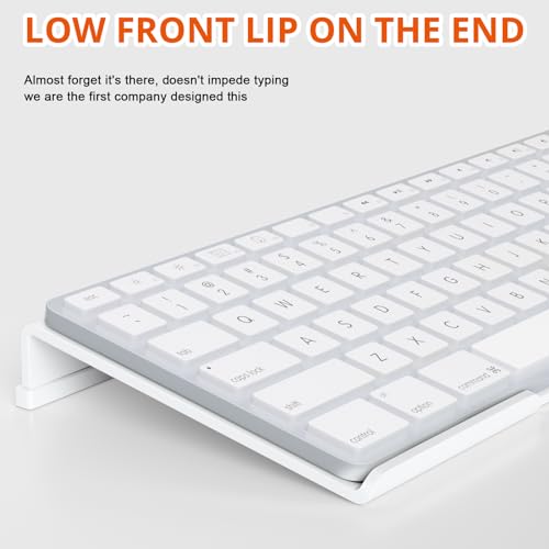Richboom Acrylic Tilted Computer Keyboard Holder for Easy Ergonomic Typing, Keyboard Stand for Office Desk, Home, School, White - Image 5