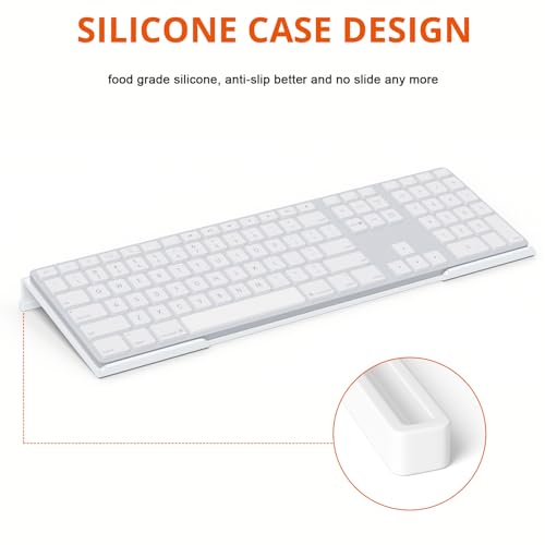 Richboom Acrylic Tilted Computer Keyboard Holder for Easy Ergonomic Typing, Keyboard Stand for Office Desk, Home, School, White - Image 4