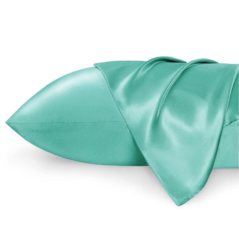 Bedsure Bedsure Satin Pillowcases Similar to Silk Pillow Cases Queen Size Set of 2 Pillow Case for Sleeping Women with Envelope Closure Gifts for Women Men Forest Green 20x30 Inches 