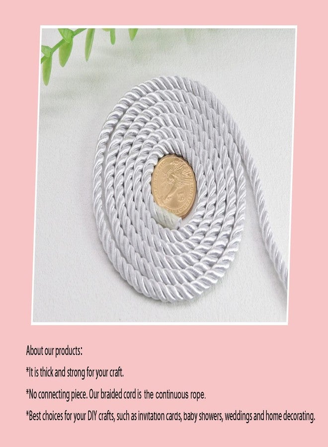PAMIR TONG 5mm Twisted Satin Cord for Crafts 60 Yards Braided Decorative Cotton Cords Trims Polyester Twine Cord Thick Round Fabric Rope Thread for Sewing DIY Shiny Handfast Cord for Wedding - Image 4